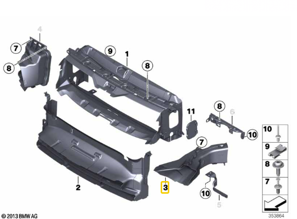 Defletor 320i/ 328i/ 335i N3 51747255417 — BMW Motorrad