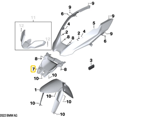 Resguardo Central Roda Dianteira R 1200 GS/ R 1250 GS N7 46618556634 — BMW Motorrad