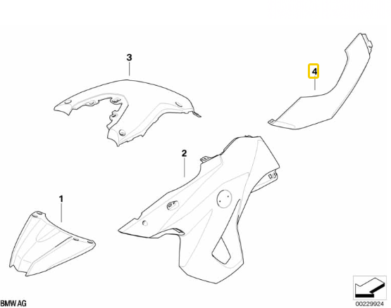 Revestimento Lateral Traseiro Esquerdo F 700 GS/ F 650 GS/ F 800 GS N4 46637698803 — BMW Motorrad