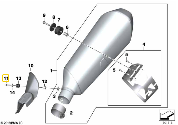 Parafuso S/Colar M5X25 R 1300 GS/ R 1200 GS/ S 1000 RR N11