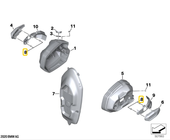 Peca Lateral Traseira Esquerda S 1000 RR/ M 1000 RR N8 46628388843 — BMW Motorrad