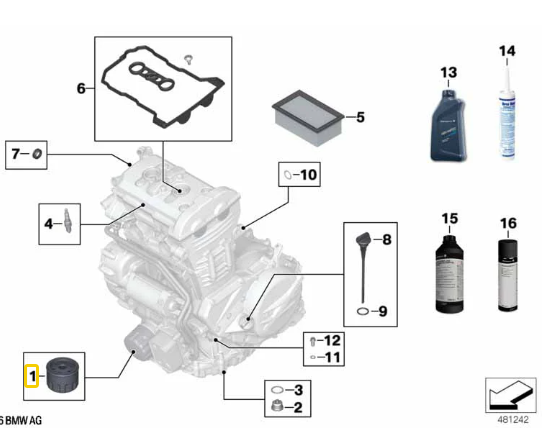 Filtro De Óleo R 1200 GS/ R 1250 GS/ S 1000 R N1