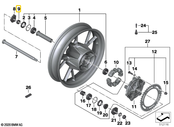 Casquilho Distanciador R 1200 GS/ F 700 GS/ F 800 R N9