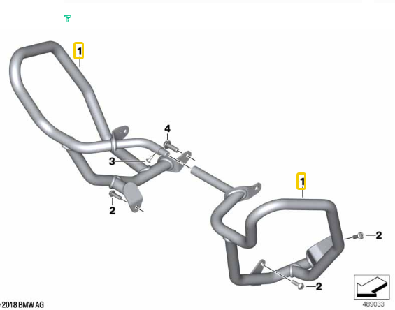 Aro De Proteção Do Motor F 850 GS/ F 900 GS N1 11847921896 — BMW Motorrad