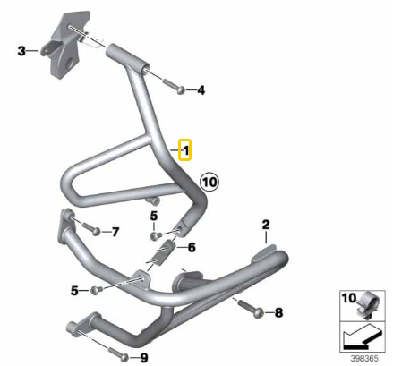 Aro De Proteção Direito R 1200 GS N1 46638538036 — BMW Motorrad