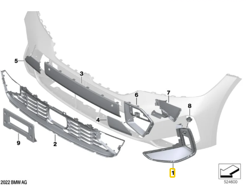 Cobertura Lateral Esquerdo 320Li/ 330Li/ 325Li N1 51118085467 — BMW