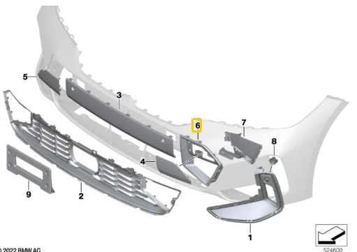 Cobertura Central Direita 318i/ 330i/ M340i M6 N6 51118085458 — BMW