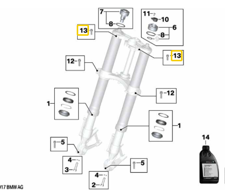 Parafuso Isa M8X25 BMW Motorrad R1200 GS/ S1000 R/ C650 GT N13