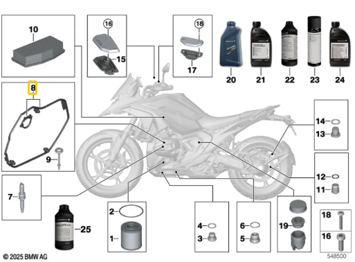 Conjunto Vedante Tampa Válvulas Esquerda BMW Motorrad R1300 GS N8 11121027893 — BMW Motorrad
