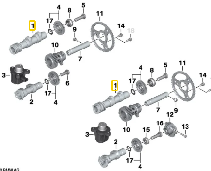 Árvore De Cames De Admissão Esquerdo MOTORRAD R 1200 GS N1
