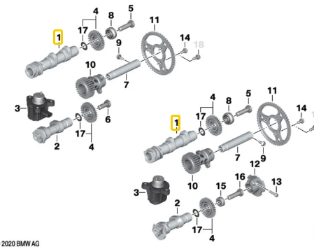 Árvore De Cames De Admissão Direito MOTORRAD R 1200 GS N1