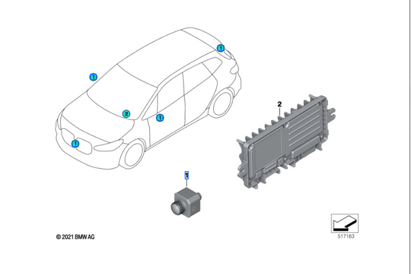 Câmera Ultrassônica para Sistema de Estacionamento Automatizado BMW Séries 1, 2, 5, 7, Linha X e XM