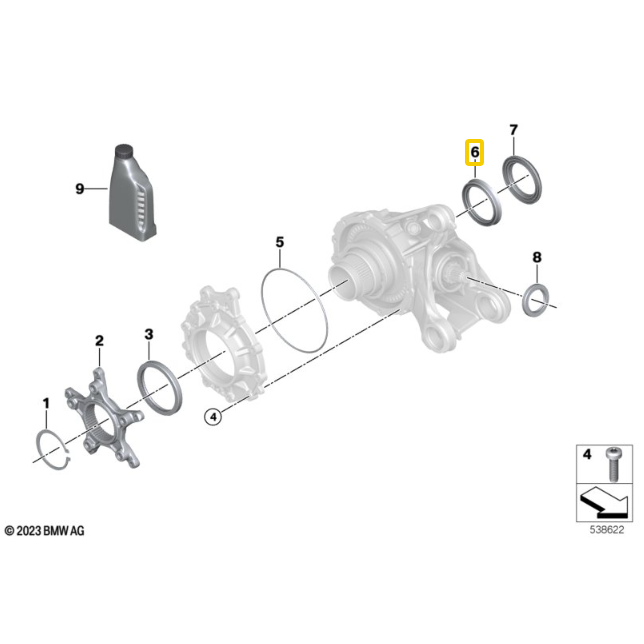 Vedação de Eixo BMW 59,8×75×7,5 mm R 1300 GS/ R 1200 GS N6