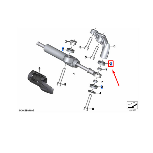 Anilha Amortecedor Direção BMW R 1300 GS/ R 1200 GS/ R 850 R N2