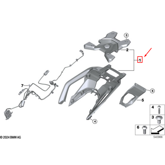 Conjunto Suporte do Top-Case BMW R 1300 GS N1