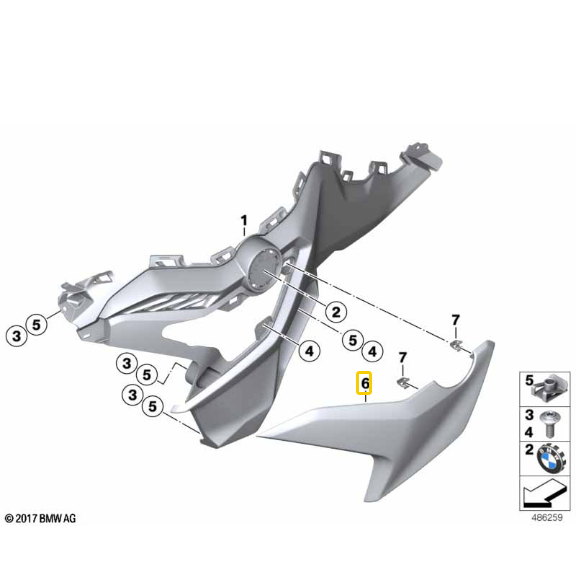 Guarnição Direita Do Radiador F 750 GS/ F 800 GS/ F 900 GS N6 46638564580 — BMW Motorrad
