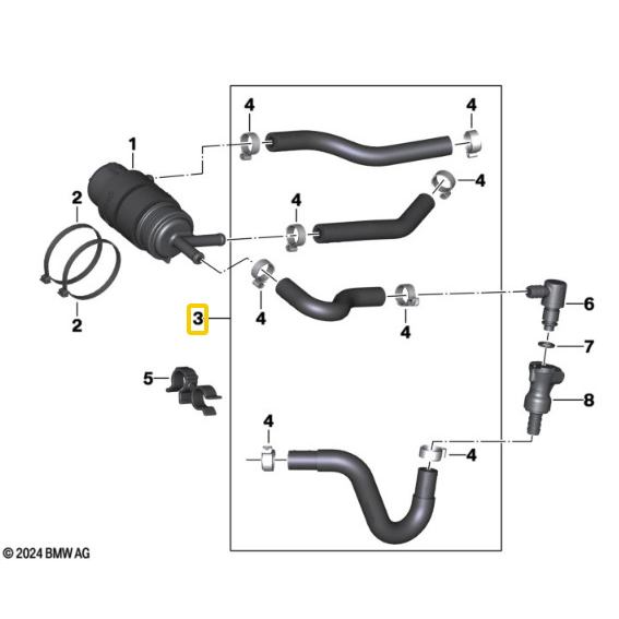Kit Fixação Tubo Flexível G 310 N3 13538567882 — BMW Motorrad