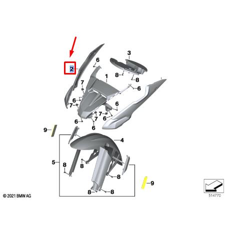 Resguardo Da Roda Dianteira Superior Esquerda F 800 GSA N2
