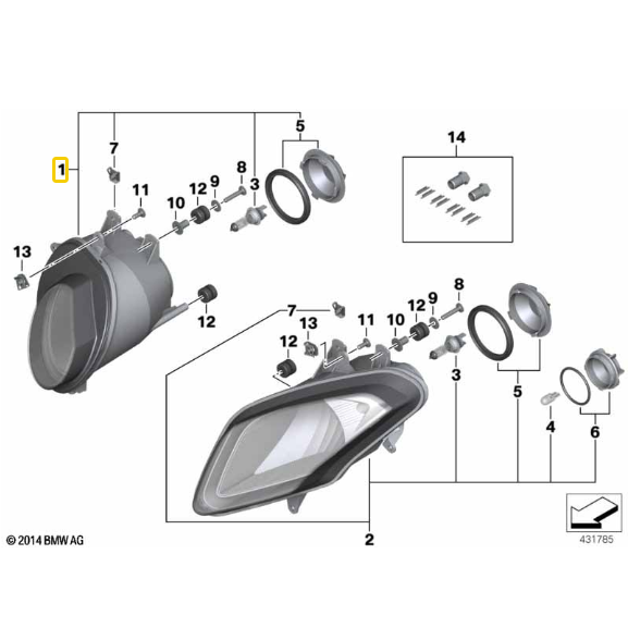 Farol S 1000 RR N1 63128527553 — BMW Motorrad