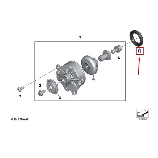 Anel Retentor do Eixo BWM R 1200 GS / R 1250 GS / ADV / R 18 N6
