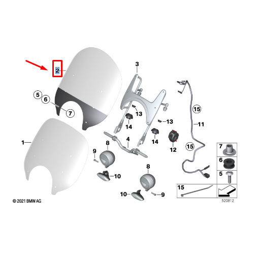 Suporte de Fixação Para-Brisa R 18 N2