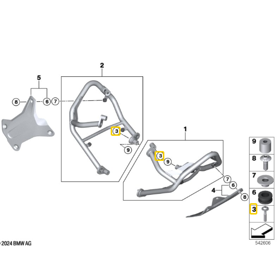 Parafuso M8X50 R 1300 GS N3 07129909938 — BMW Motorrad