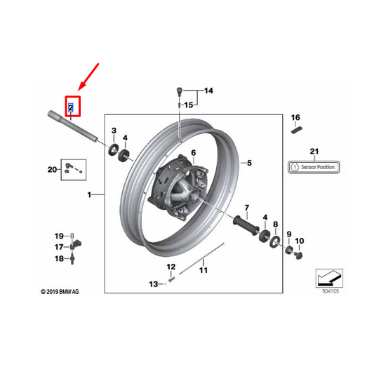 Eixo Da Roda Dianteira R 1200 GS / R 1250 GS / R 1250 RT N2