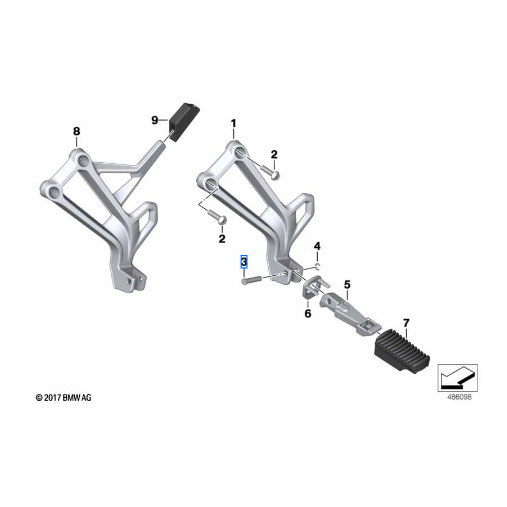 Pino De Pedaleira Perno BMW R 1300 GS/ R 1200 GS/ R 1250 RS N3