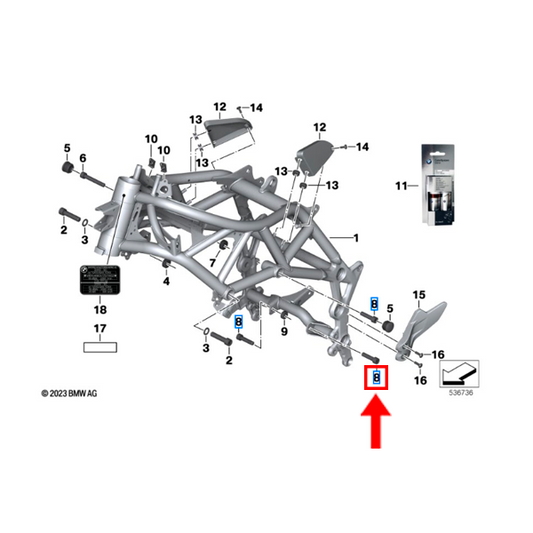 Parafuso Isa M10X40 8.8 ZNS3 BMW R 1200 GS/ F 700 GS/ R 850 GS N8