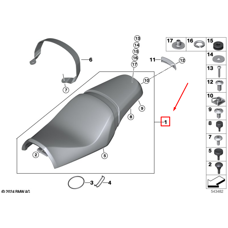 Assento Longo BMW R12 Banco