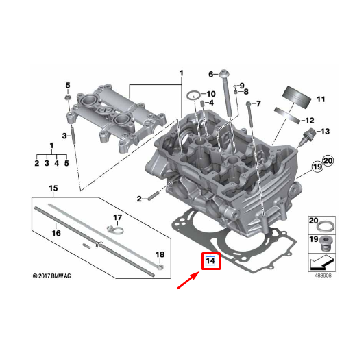 Junta Do Cabeçote BMW Motorrad F 700 GS / F 800 GS / F 800 GSA N14
