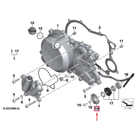 Roda da Bomba de Refrigeração BMW G 310 GS / G 310 R N14
