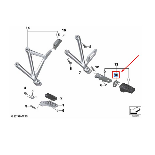 Disco De Encosto Direito Da Pedaleira BMW R 1200 GS/ S 1000 XR/ F 650 GS N10