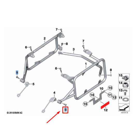 Parafuso de cabeça cilíndrica M8x20-8.8 BMW R 1300 GS/ F 900 XR/ F 800 GS N9