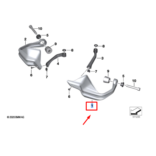 Protetor De Mão Esquerdo BMW R 1250 GS ADV