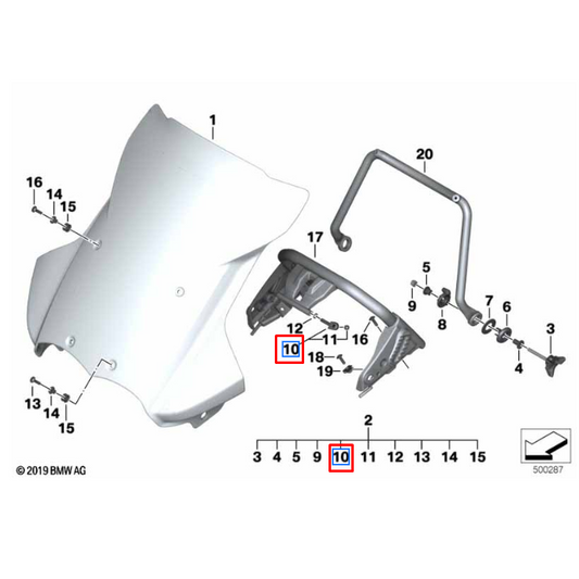 Suporte Para-brisas R 1200 GS N10
