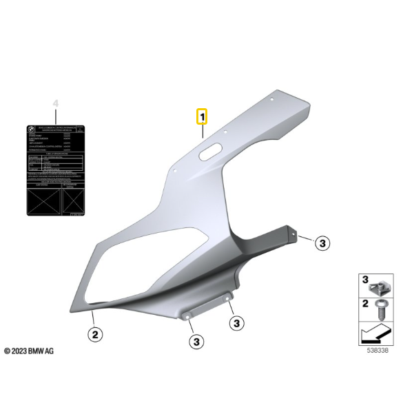 Parte Superior Esquerda Da Carenagem S 1000 RR N1 46637715907 — BMW Motorrad