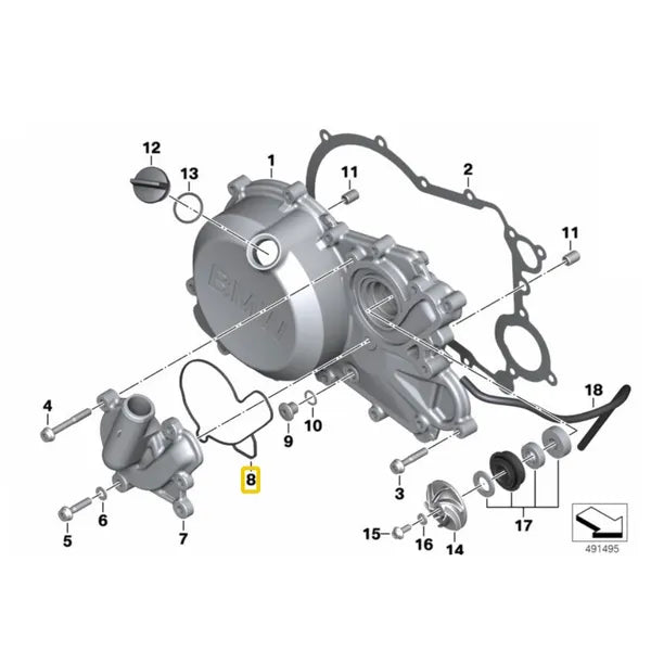 Vedante bomba D'água BMW Motorrad G 310 R / G 310 GS N8 11138562773 — BMW Motorrad - vista 2