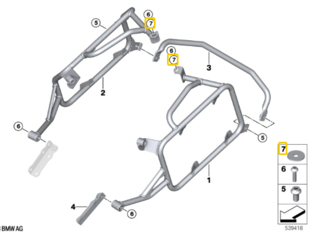Anilha R 1300 GS/ F 850 GS/ F 900 GS N7 77148551164 — BMW Motorrad