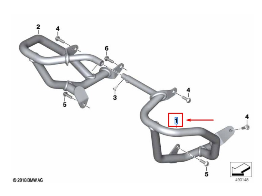 Protetor de Motor BMW F 750 GS / F 800 GS / 850 GS / F 900 GS — peça original - vista 2