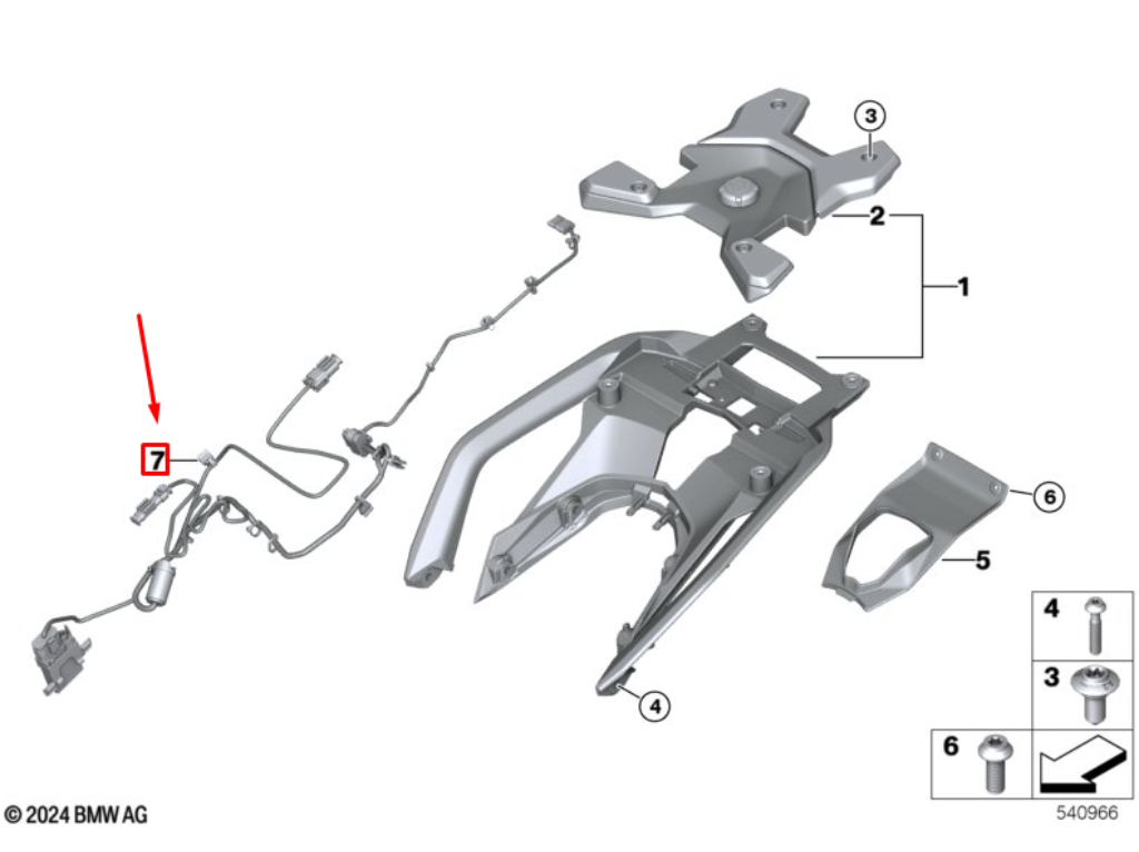 Conjunto Sistema Elétrico Top-Case BMW R 1300 GS N7 77535A86318 — BMW Motorrad