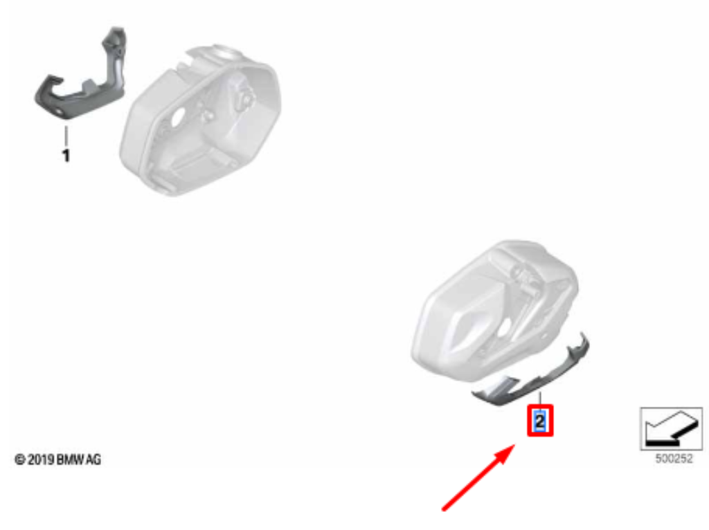 Protetor Esquerdo Da Tampa De Válvulas R 1250 GSA / R 1250 GS N2 77129444601 — BMW Motorrad - vista 2