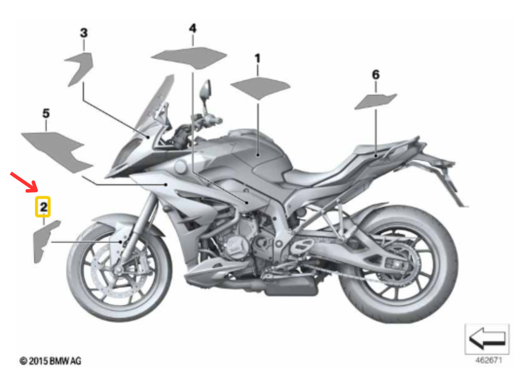 Autoadesivo Roda Dianteira Direita BMW Motorrad S 1000 XR N2