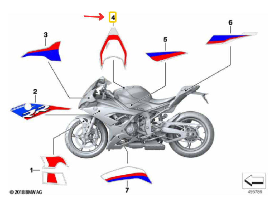 Autoadesivo Da Cobertura Depósito BMW Motorrad S 1000 RR N4