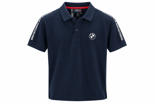 Camisa Polo BMW Motorrad Masculina Azul-Marinho Tamanho M