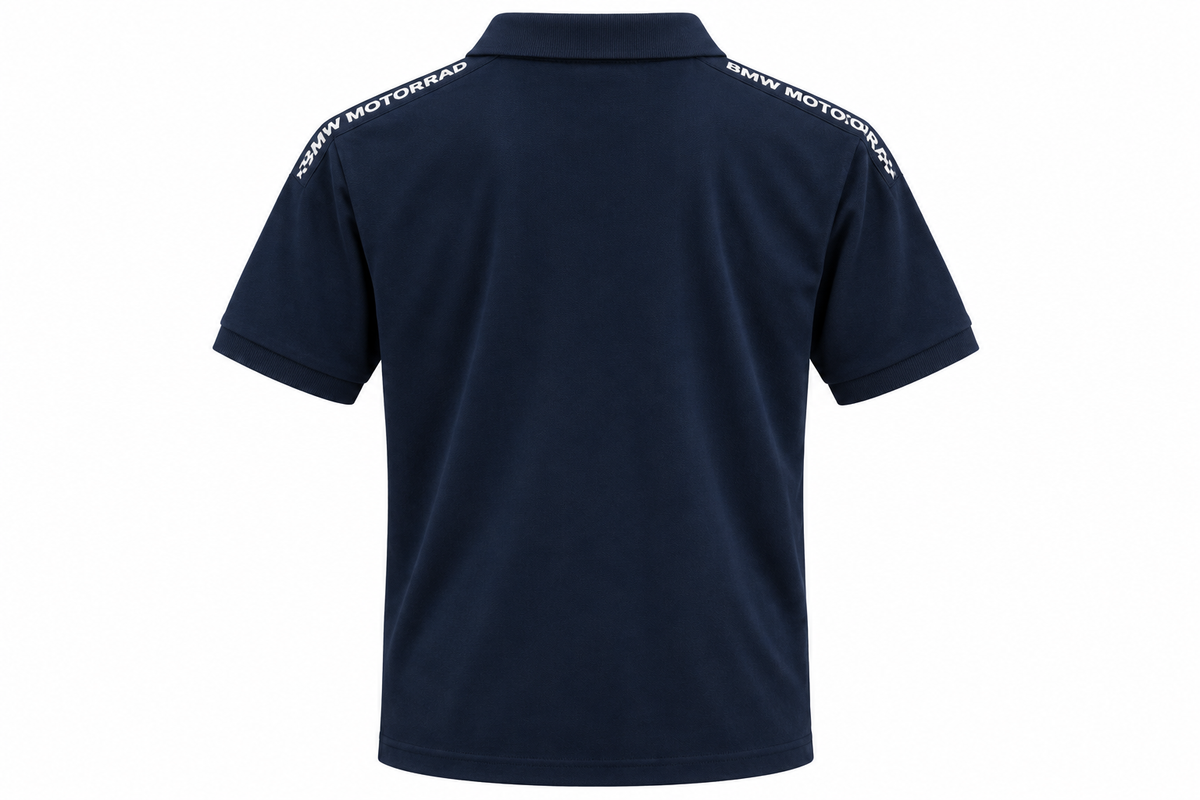 Camisa Polo BMW Motorrad Masculina Azul-Marinho Tamanho M