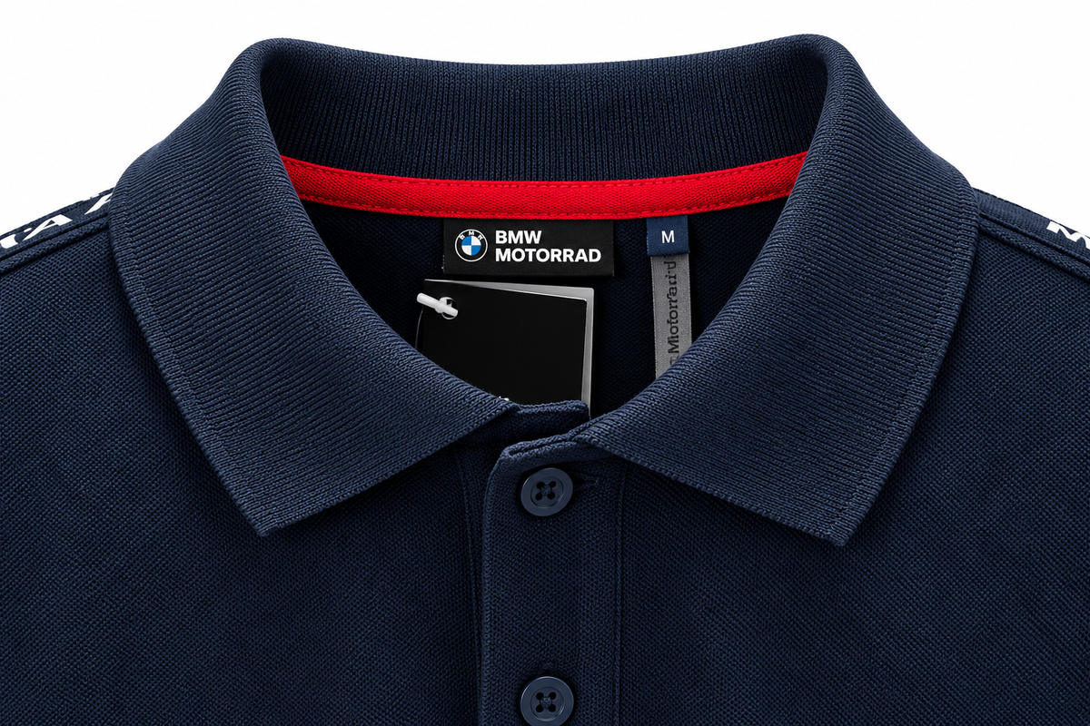 Camisa Polo BMW Motorrad Masculina Azul-Marinho Tamanho M