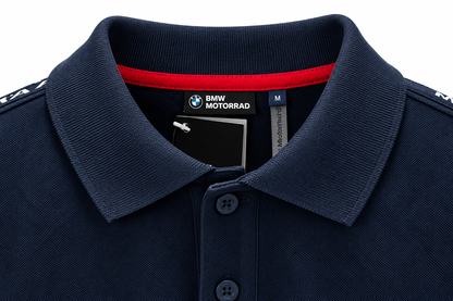 Camisa Polo BMW Motorrad Masculina Azul-Marinho Tamanho M