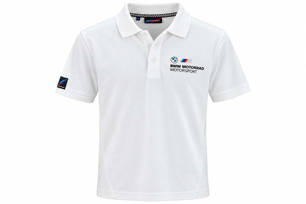Camisa Polo BMW Motorrad Masculina Branca Tamanho M