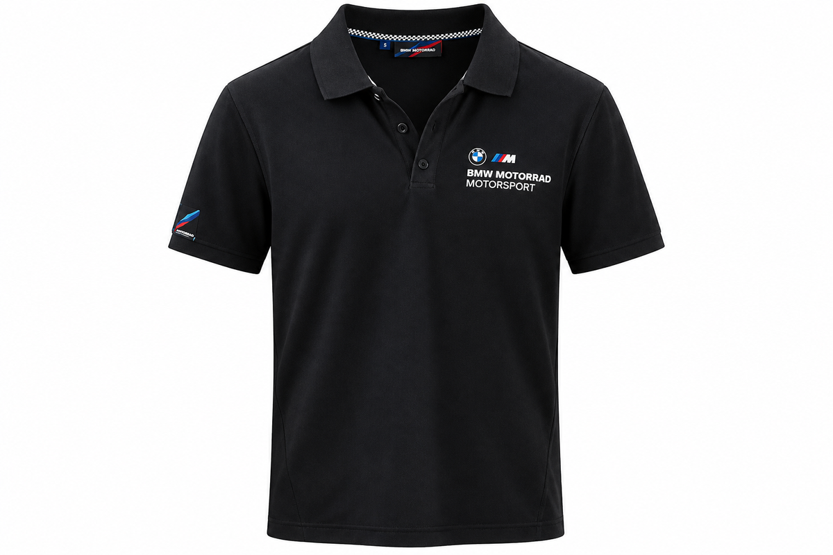 Camisa Polo BMW Motorrad Masculina Preta Tamanho S
